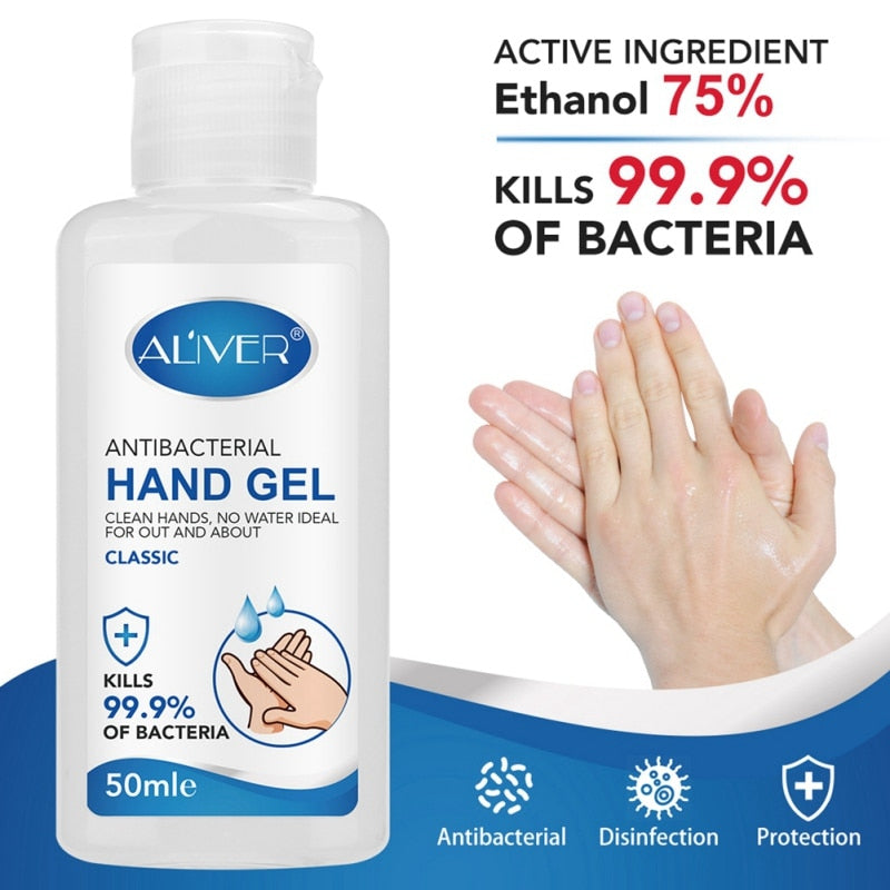 Hand Sanitizer Gel Bacteriostatic Gel Disinfection Sterilization Liquid Hand Soap Portable No-wash 50ML
