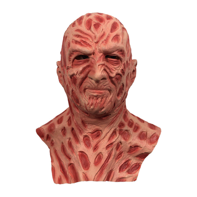 Freddy horror mask, full face headgear, makeup ball, scary demon, funny face, Halloween party, parody props