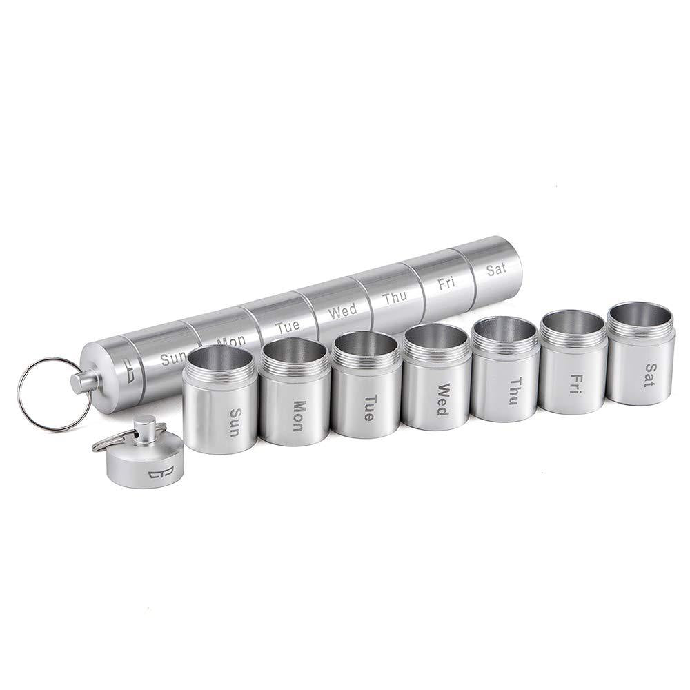 Sealed Waterproof 7 Days Split Aluminum Alloy Metal Medicine Box