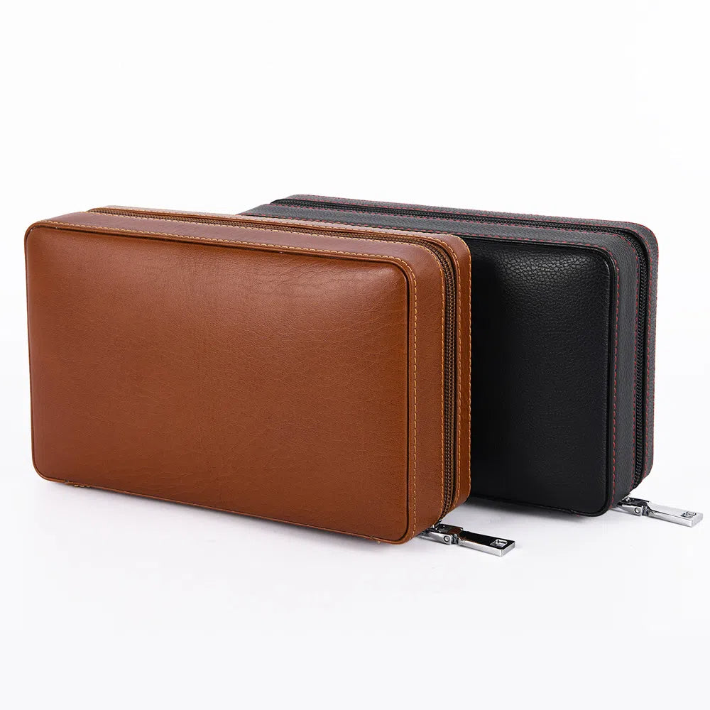 Cigar box portable zipper bag four pack mellow and moisturizing smoking accessories cedar wood gift box travel companion