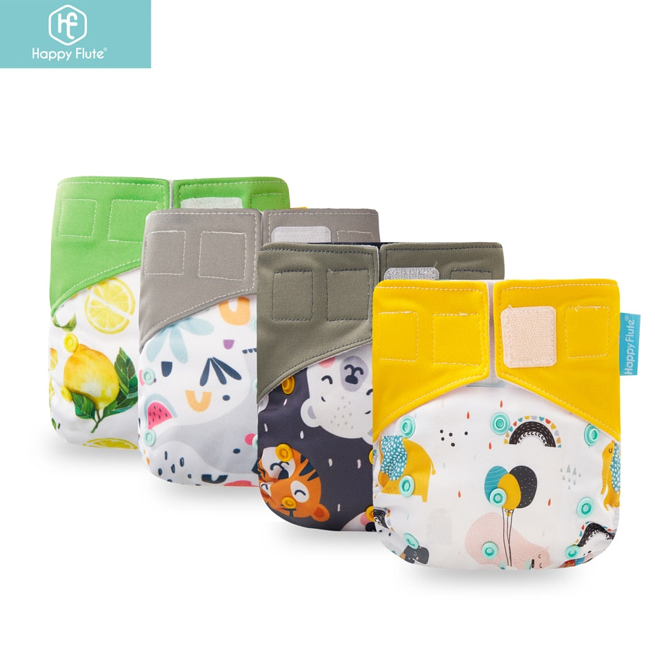 Happy Flute 1 pcs heavy wetter night AIO AI2 baby cloth diaper nappy one size fit all