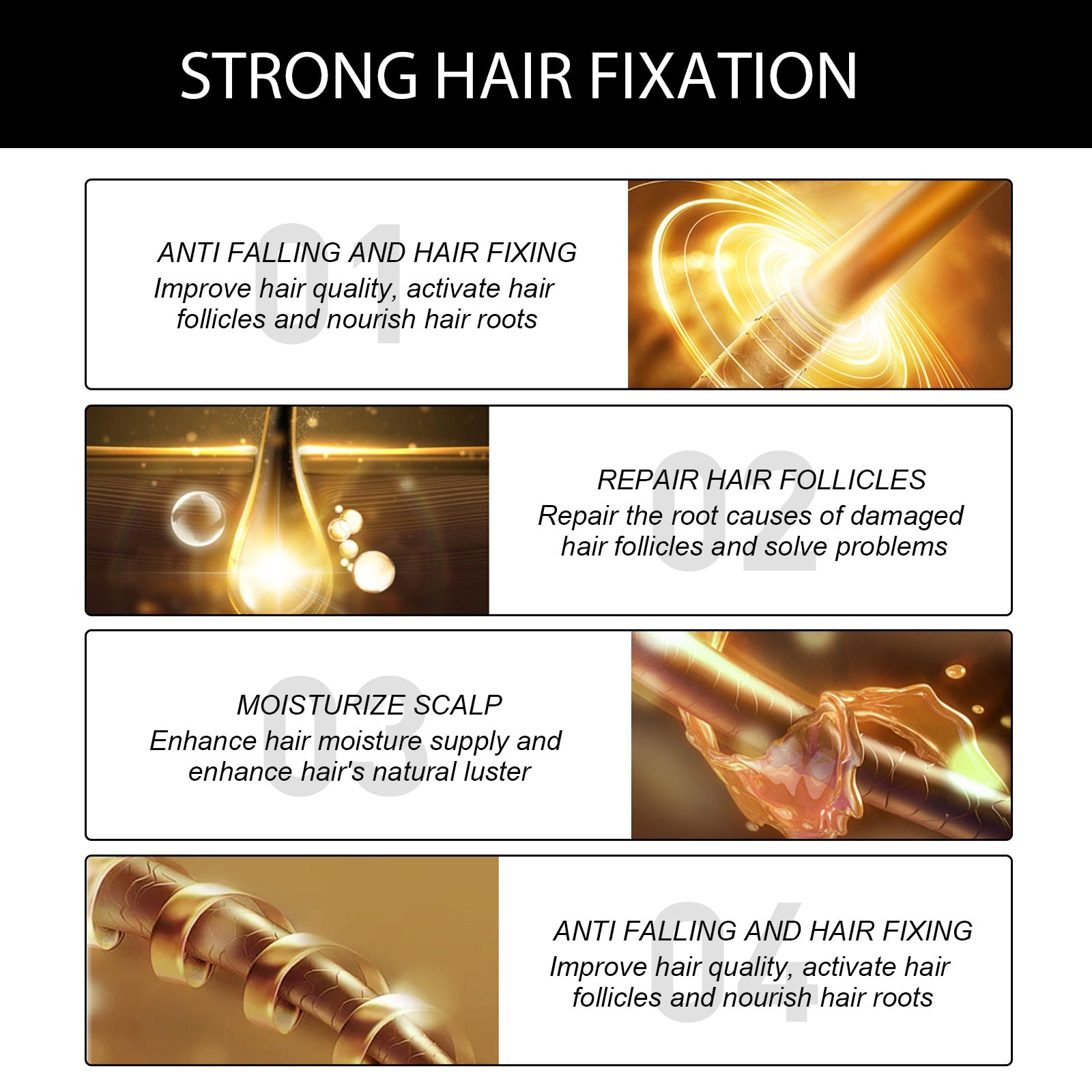 Old Ginger Hair Care Essence Oil, Moisturize Hair Roots Repair Frizzy Knot Supple Strong Thick Hair