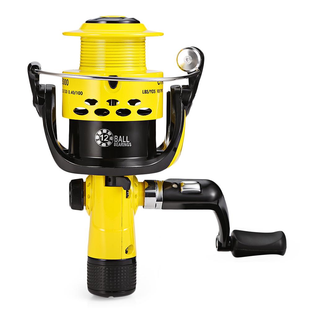 YUMOSHI 12BB 5.5:1 Lightweight Plastic Spinning Fishing Reel
