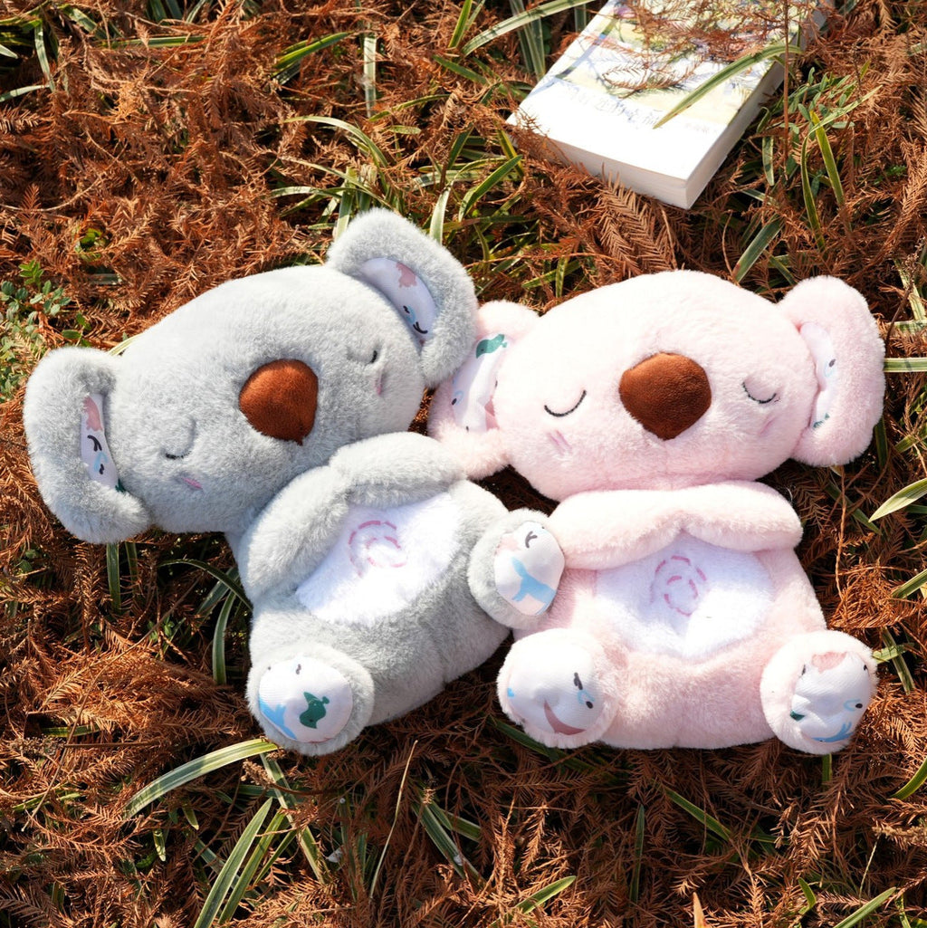Breathing glowing cute koala baby lulls to sleep music early education doll soothes baby