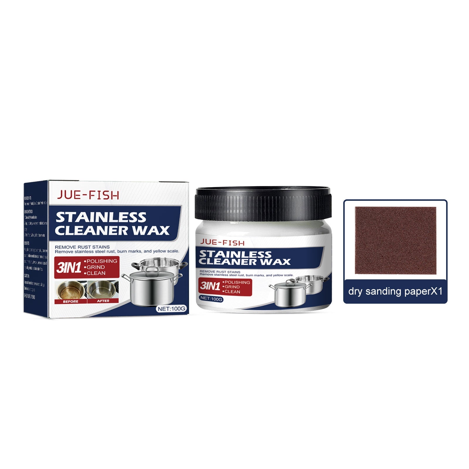 Metal Polishing Wax, Household Kitchen Range Hood Pot Cleaning, Rust Removal, Grease Polishing Cleaner