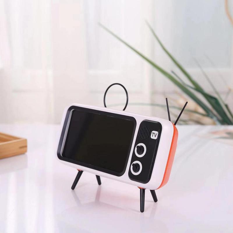 Retro TV Mobile Phone Screen Stand Cell Phone Mounts Holder for 4.7-5.5in mini Waterproo Mobile Phone Screen for Smart Phone