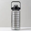 Sports water cup portable large capacity 2000ml plastic cup with straw scale men and women kettle water cup