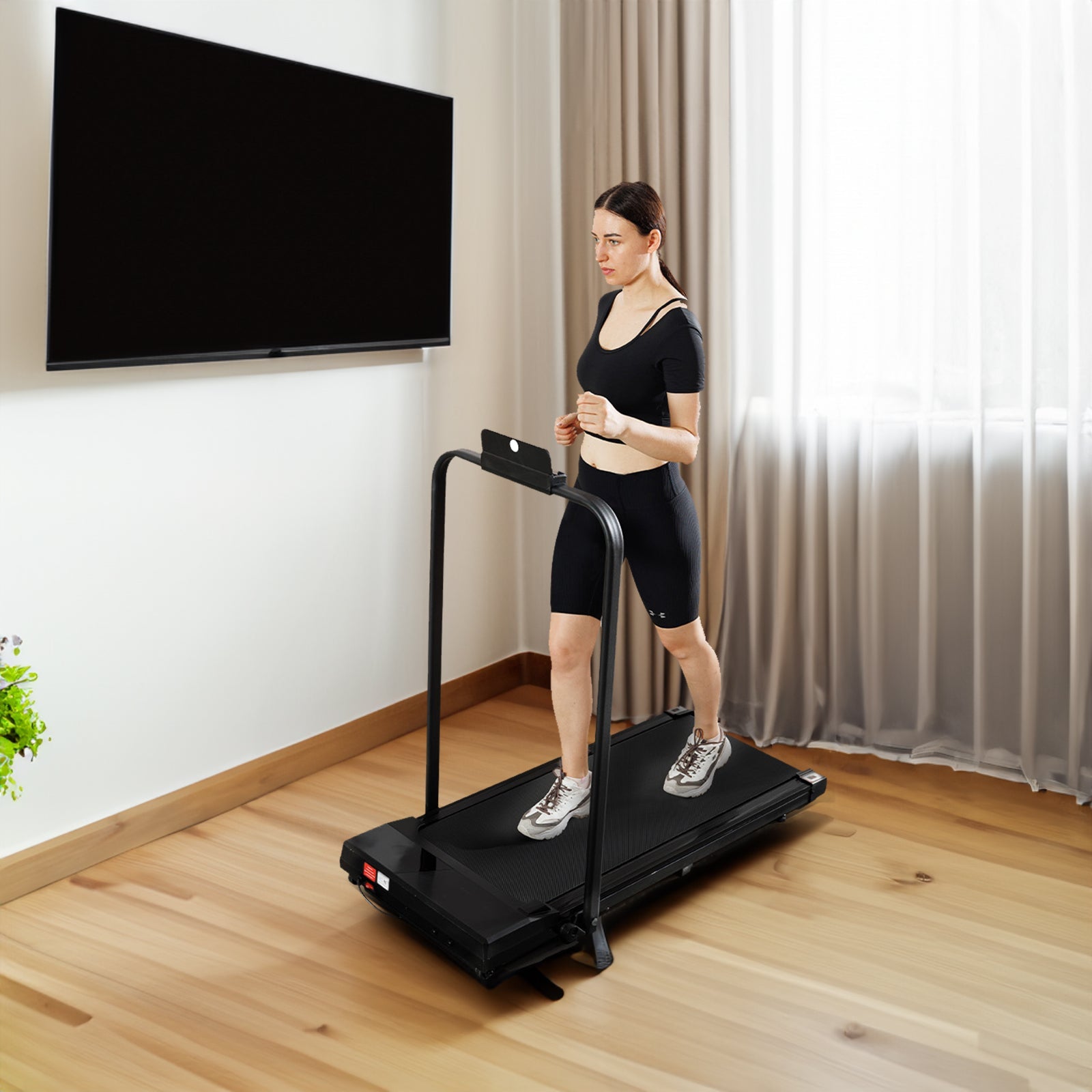 Flatbed walker with armrests black