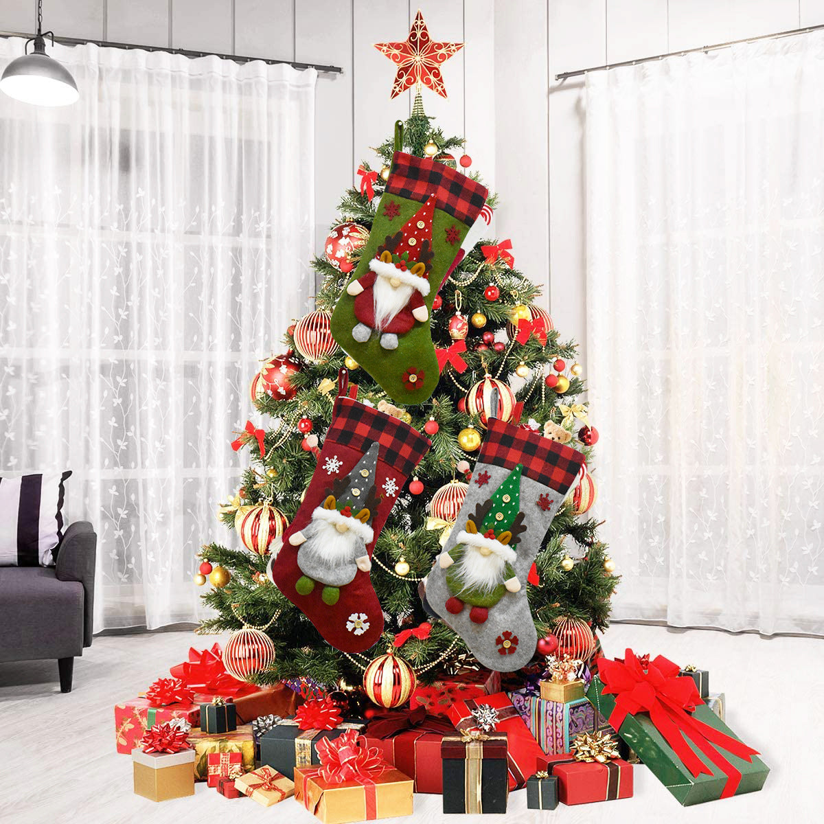 Christmas Decoration Gift Faceless Doll Christmas Socks Pendant Santa Claus Children's Christmas Gift Bag