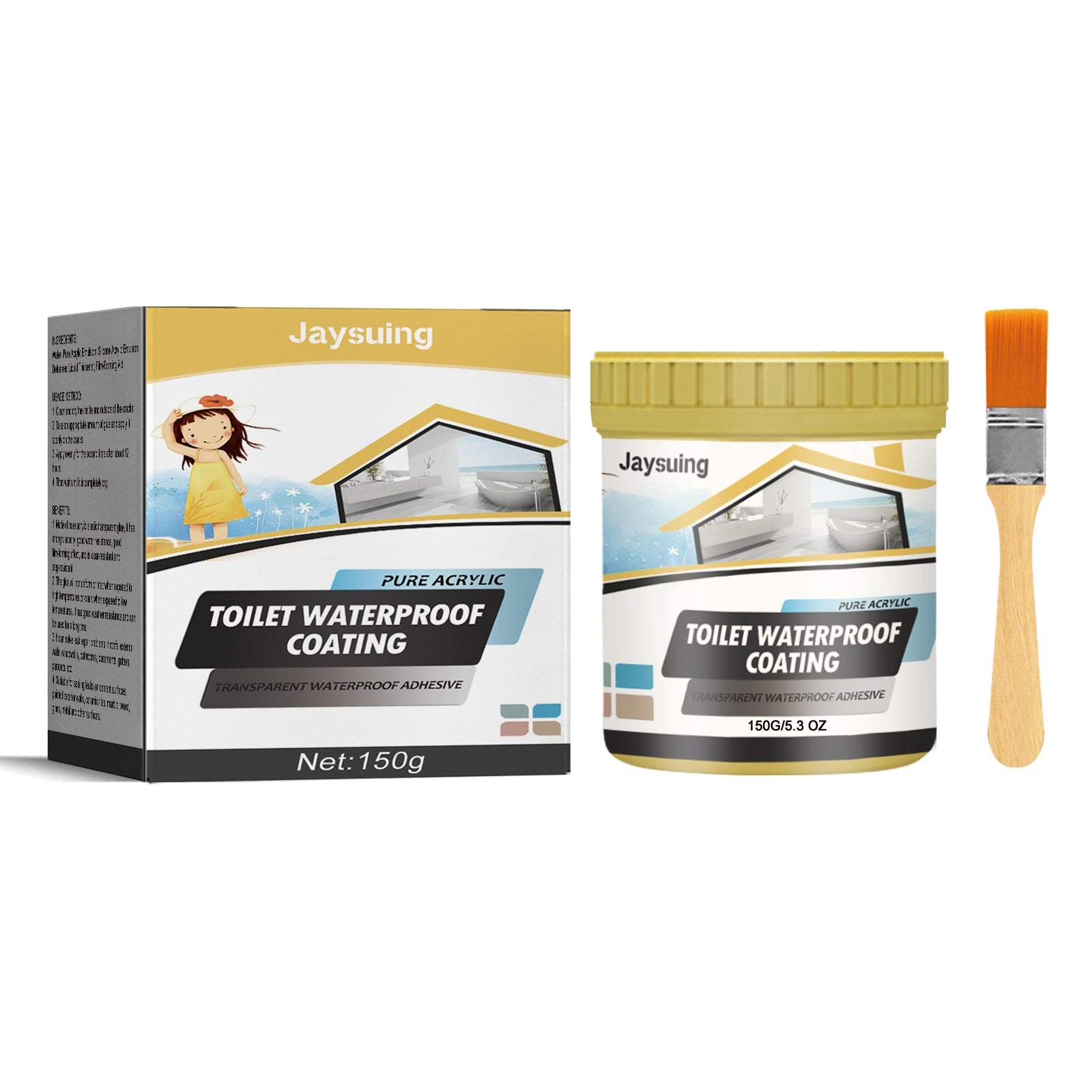 Waterproof Sealant For Leak Repair, Toilet Transparent Waterproof Adhesive External Wall Leak Proof Brick Waterproof Paint