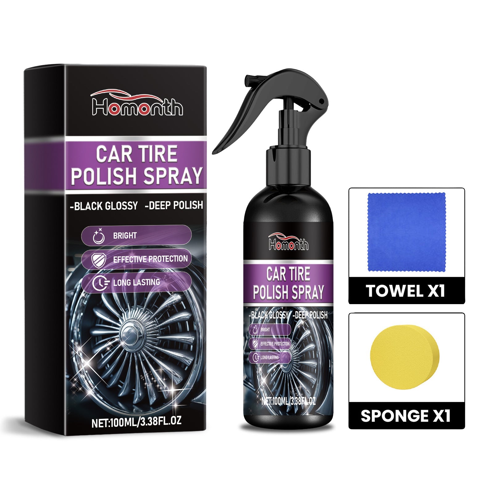 Automobile Tire Polish, Tire Stain Cleaning Refurbished Waterproof Anti-Fouling Protection Tire Aging
