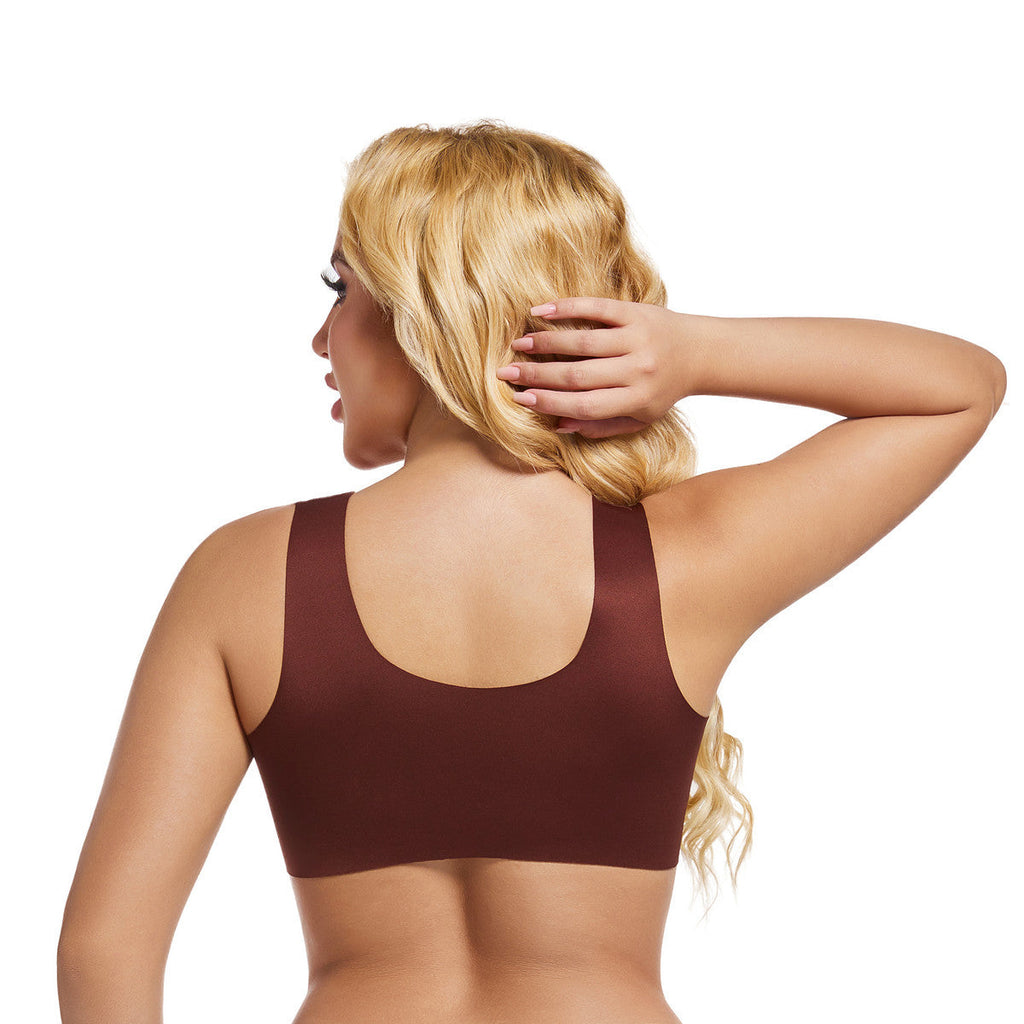 Smooth thin bra front buckle sexy gathering without steel ring adjustment women's underwear