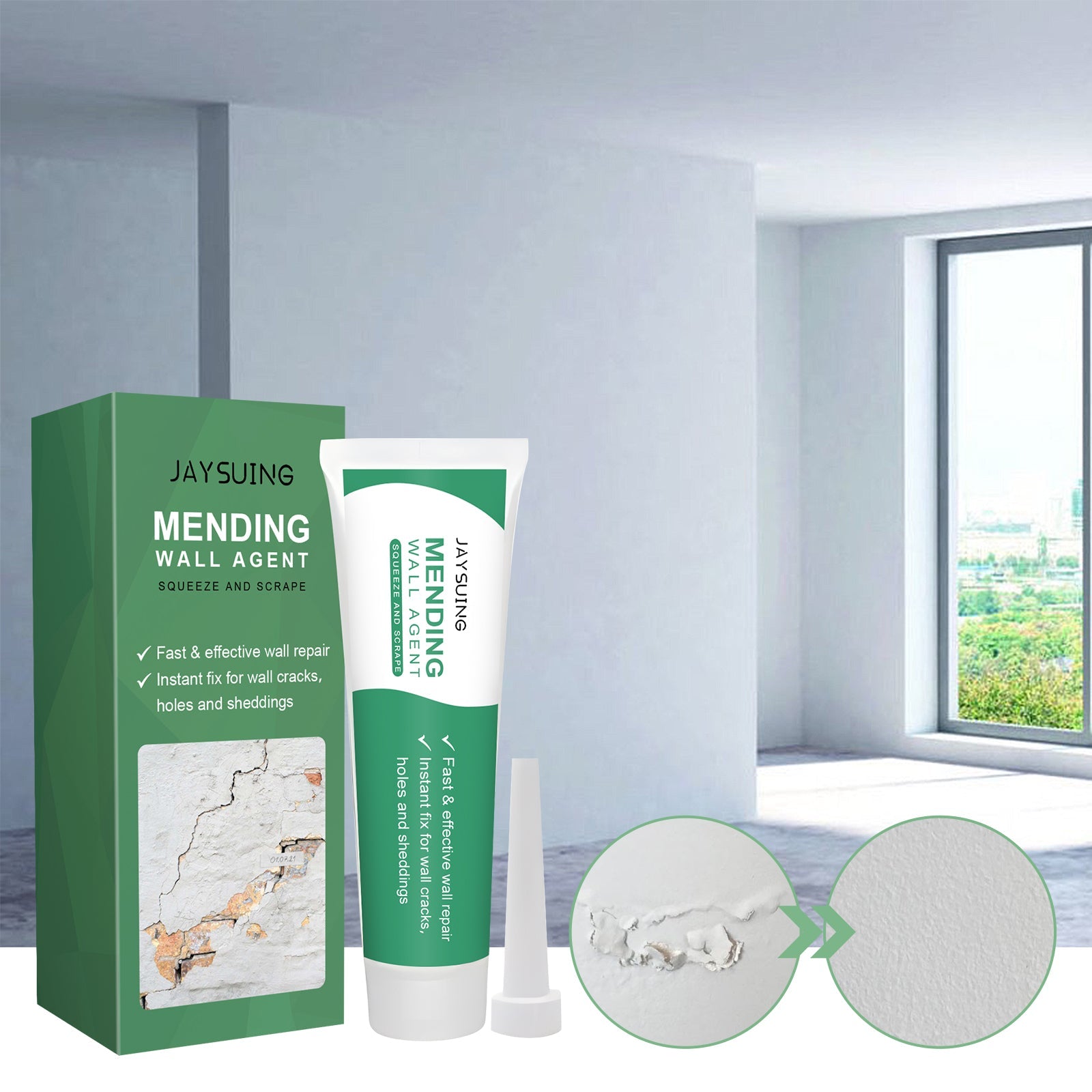 Wall Repair Plaster, Home Renovation Maintenance Wall Graffiti Cover Cracks Multi-functional Repair Plaster