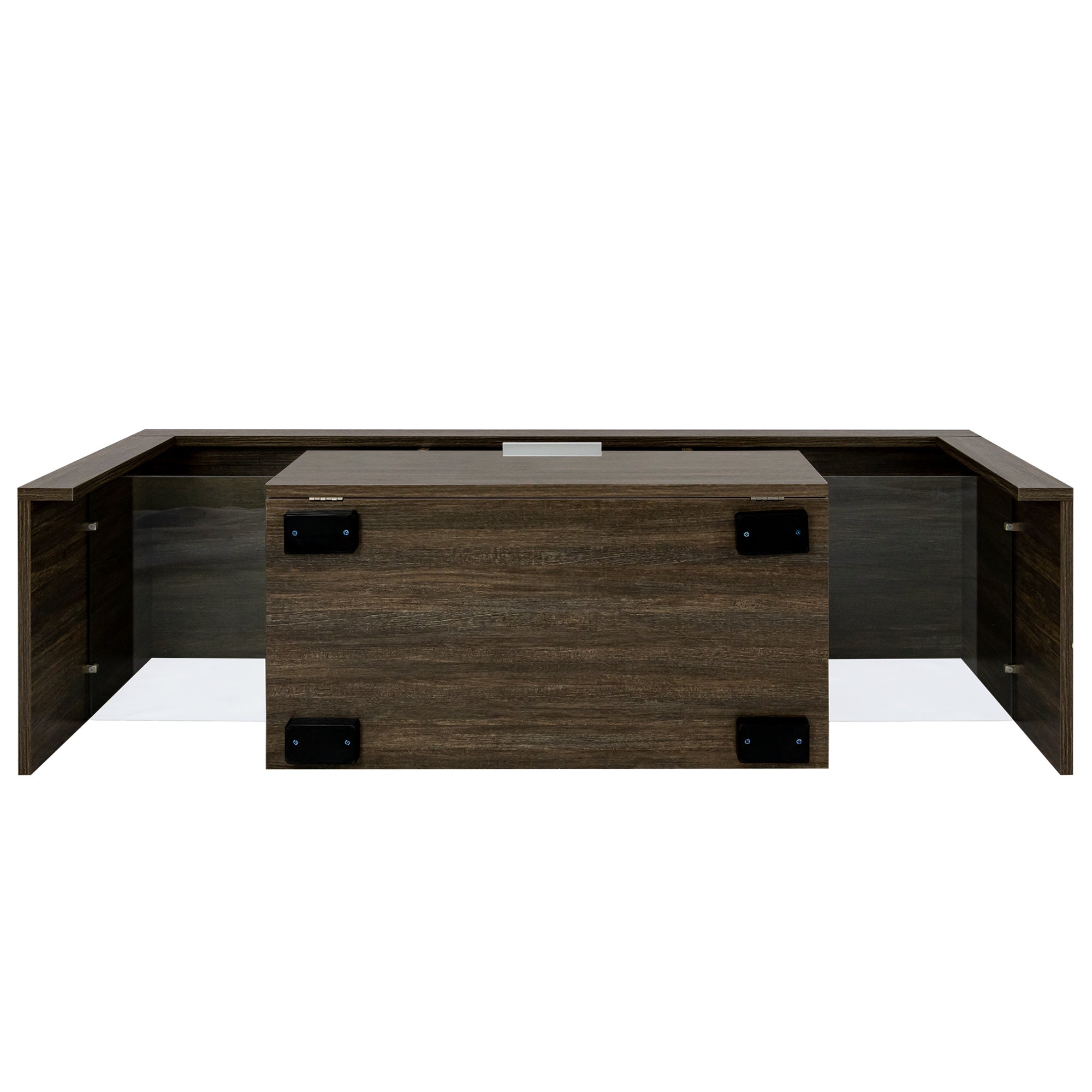 20 minutes quick assembly brown simple modern TV stand Brown TV bracket with LED Color Changing Lights for Living Room
