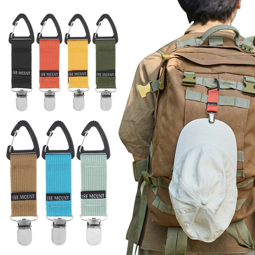 Outdoor travel straw hat clip multifunctional glove clip towel clip triangular ribbon buckle mountain buckle