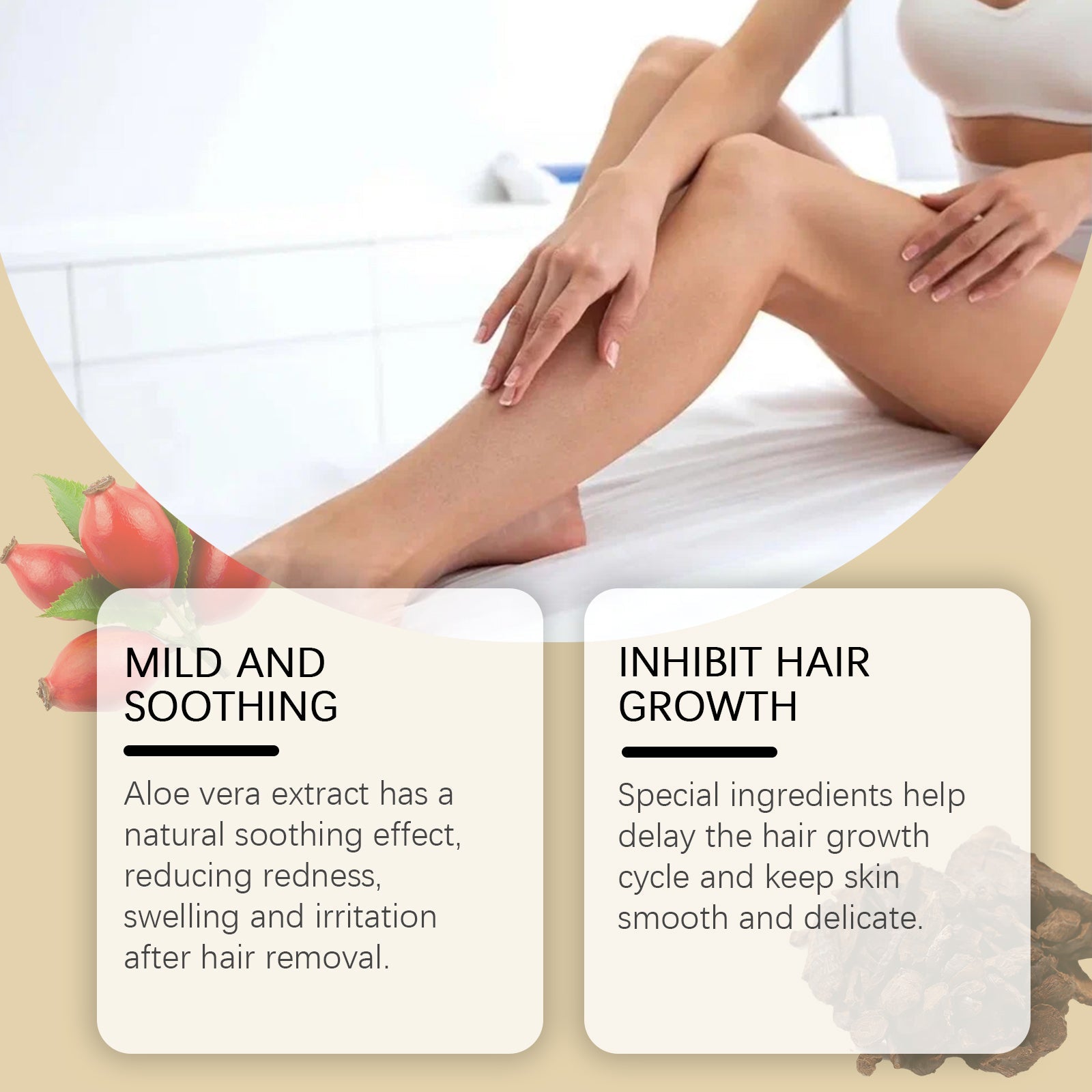 Perfumed Hair Removal Oil, Plant Essential Oil Gentle Care Smooth Body Skin Hair Removal Oil