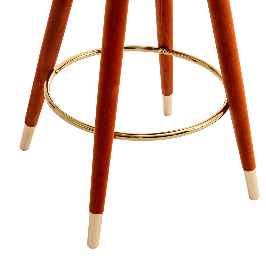 COOLMORE Counter Height Bar Stools Set of 2 for Kitchen Counter Solid Wood Legs with a fixed height of 360 degrees