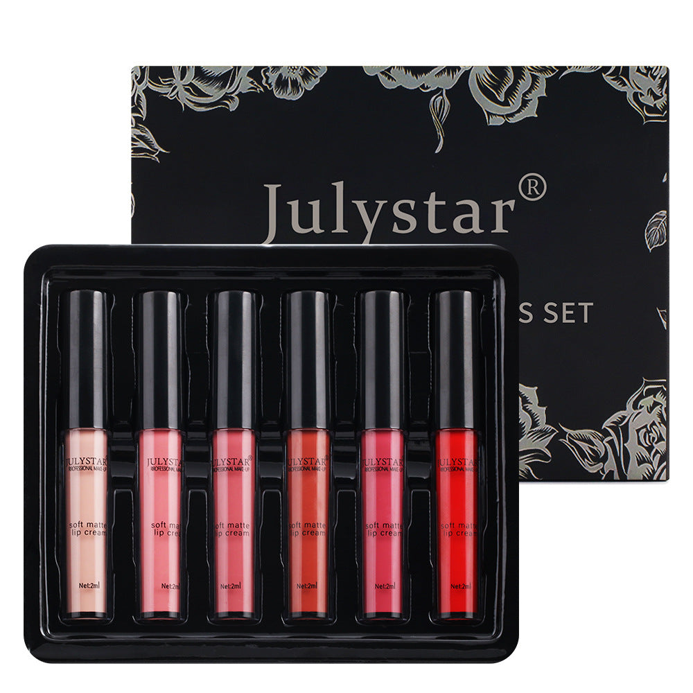 Velvet Matte Lip Glaze Suit Waterproof Non Stick Cup Color Fast Lipstick Lip Color