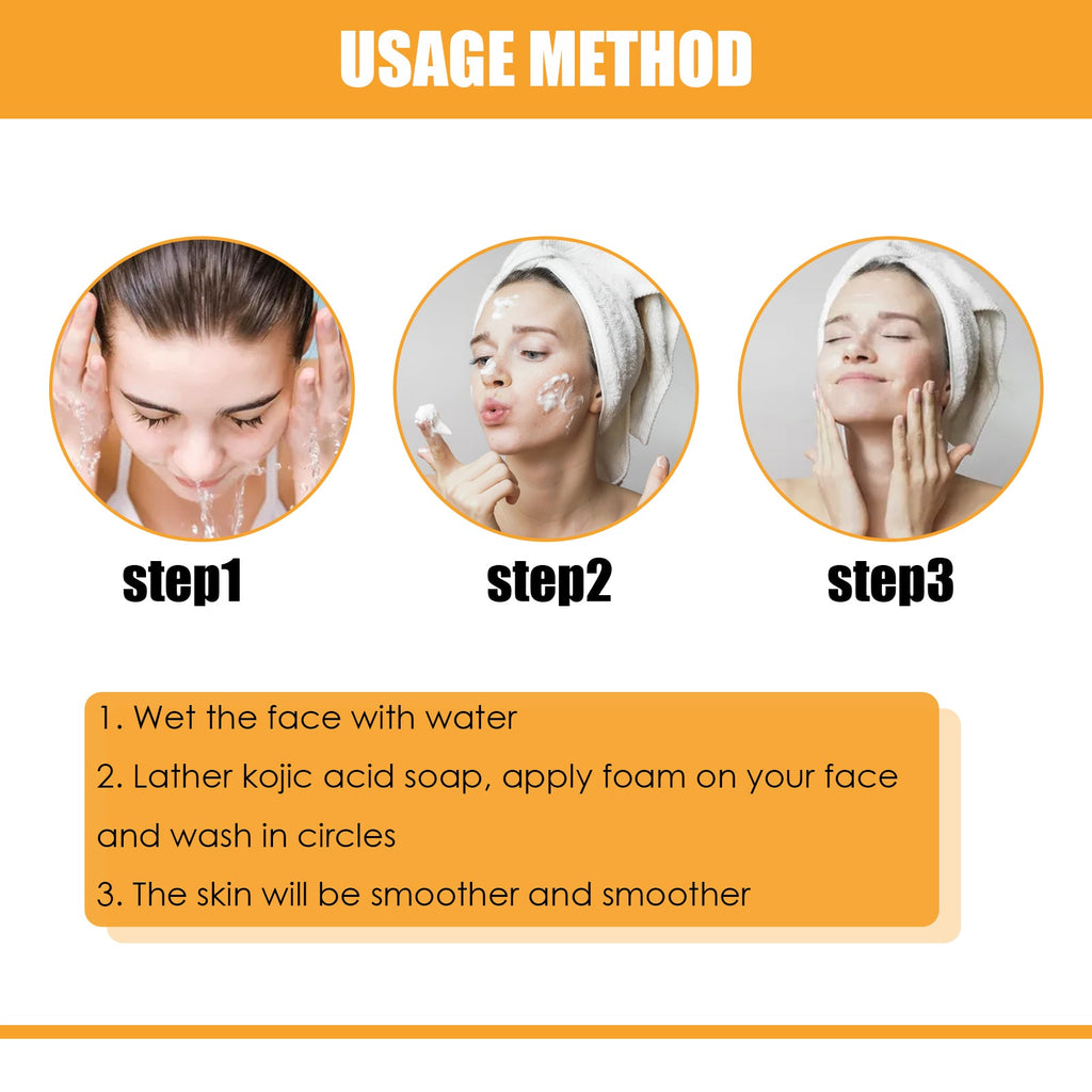 Kojic Acid Soap Cleanser Cleansing Soap Dilute Cleansing Cleanser Pore-Clearing Exfoliating Skincare Soap