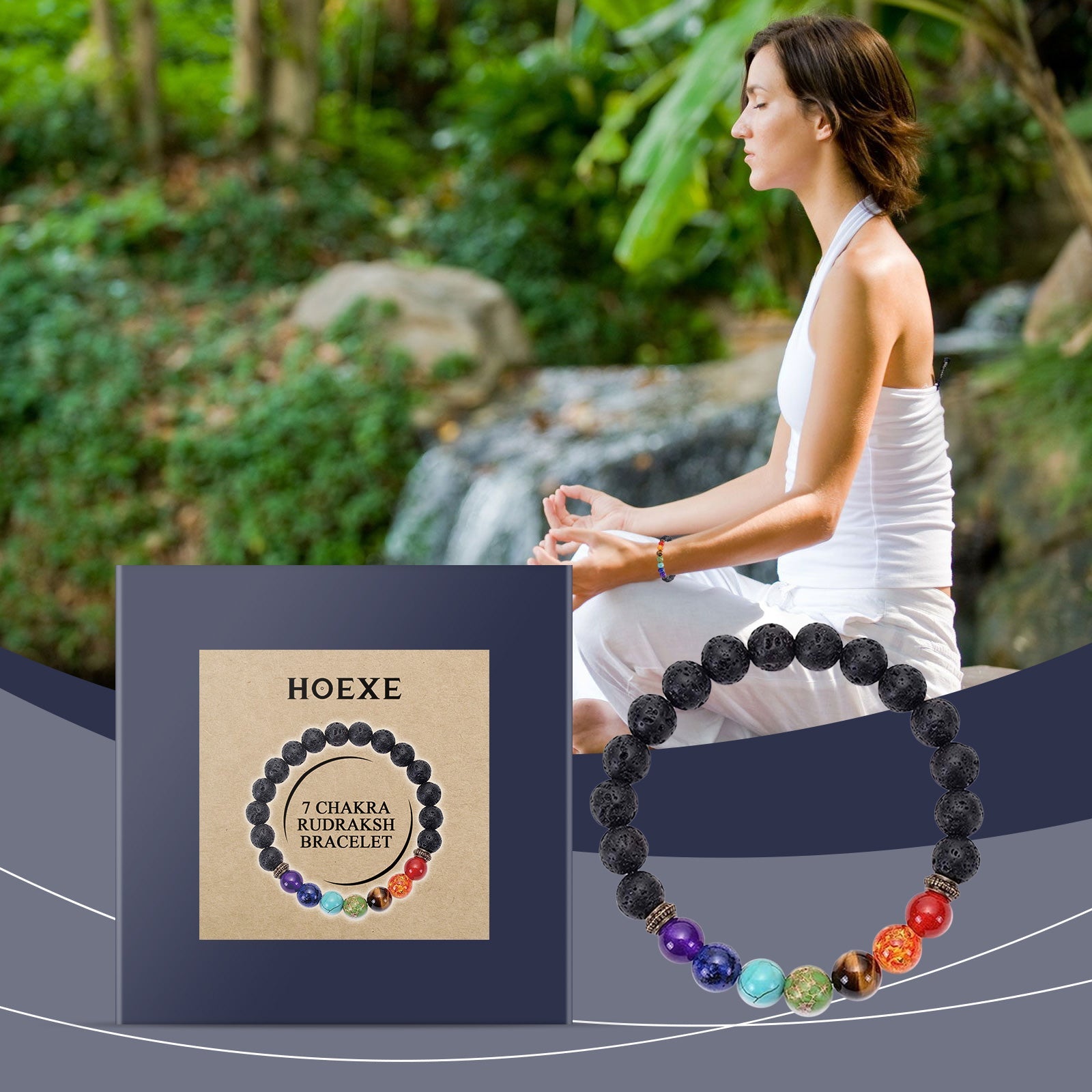 Colorful Volcanic Stone Bracelet Jewelry Beads Bracelet Colorful Volcanic Stone Bracelet Adjustable Braided Beading