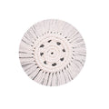 Nordic style hand woven cotton rope coaster insulation pad, white tassel desktop minimalist decorative pad