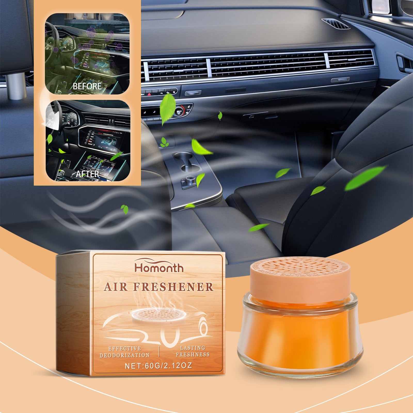 Cologne Car Solid Balm For Car Odor Removal Fresh And Light Portable Car Balm