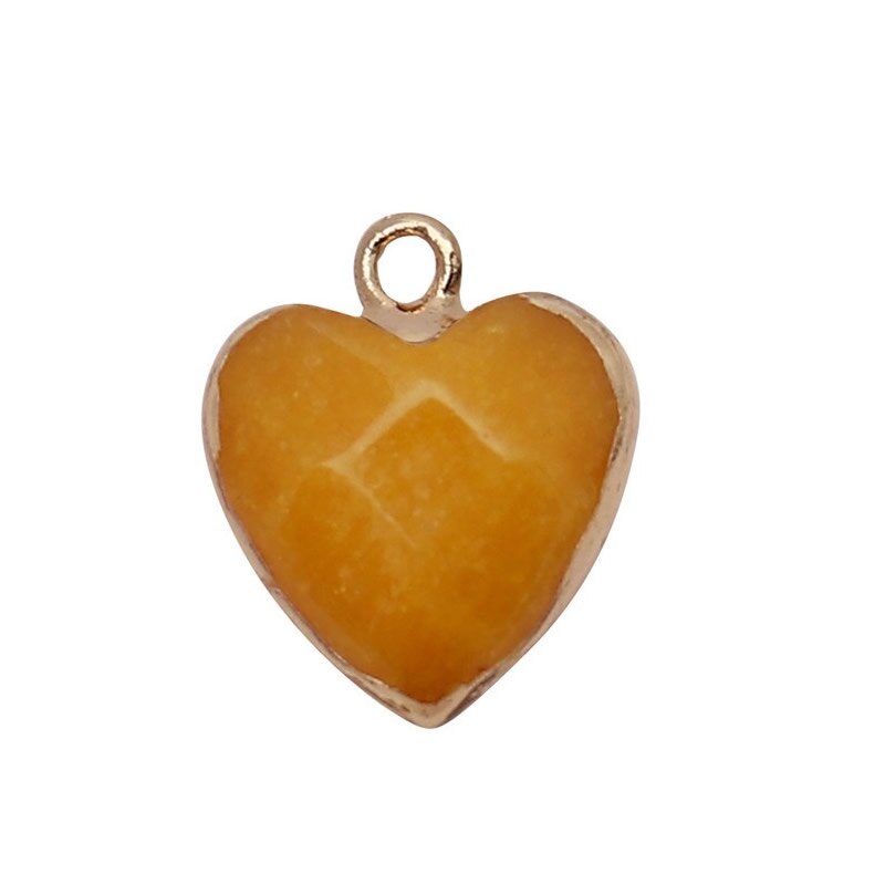 Women Jewelry  12.5mm Small Lovely Heart Pendant Labradorit Aventurine Opal Rose Crystal Quartz Stone Pendant DIY for Necklace