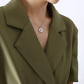 Zircon Star Moon Romantic Necklace Titanium Steel Gold Plated Round Pendant Neck Chain