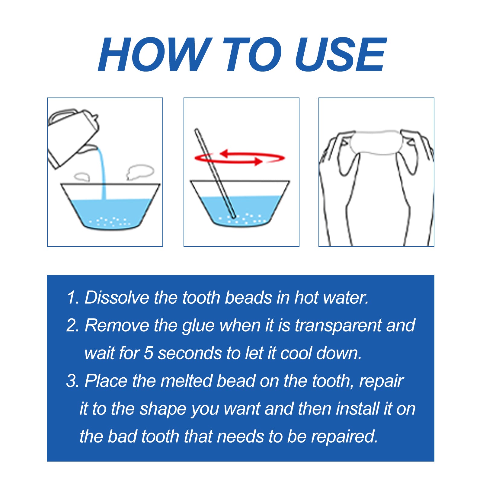 Solid Dental Glue Modification Teeth Temporary Filling Holes Filling Glue Prosthetic Dental Glue