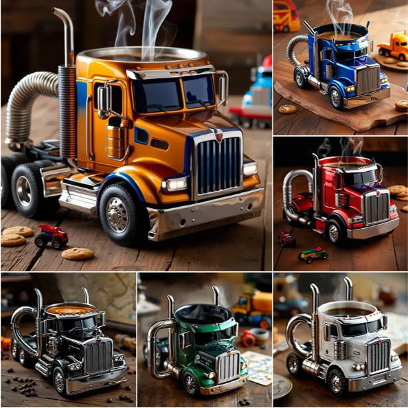 Semi Truck Coffee Mugs Handmade Home Semi Truck Coffee Cup Mugs