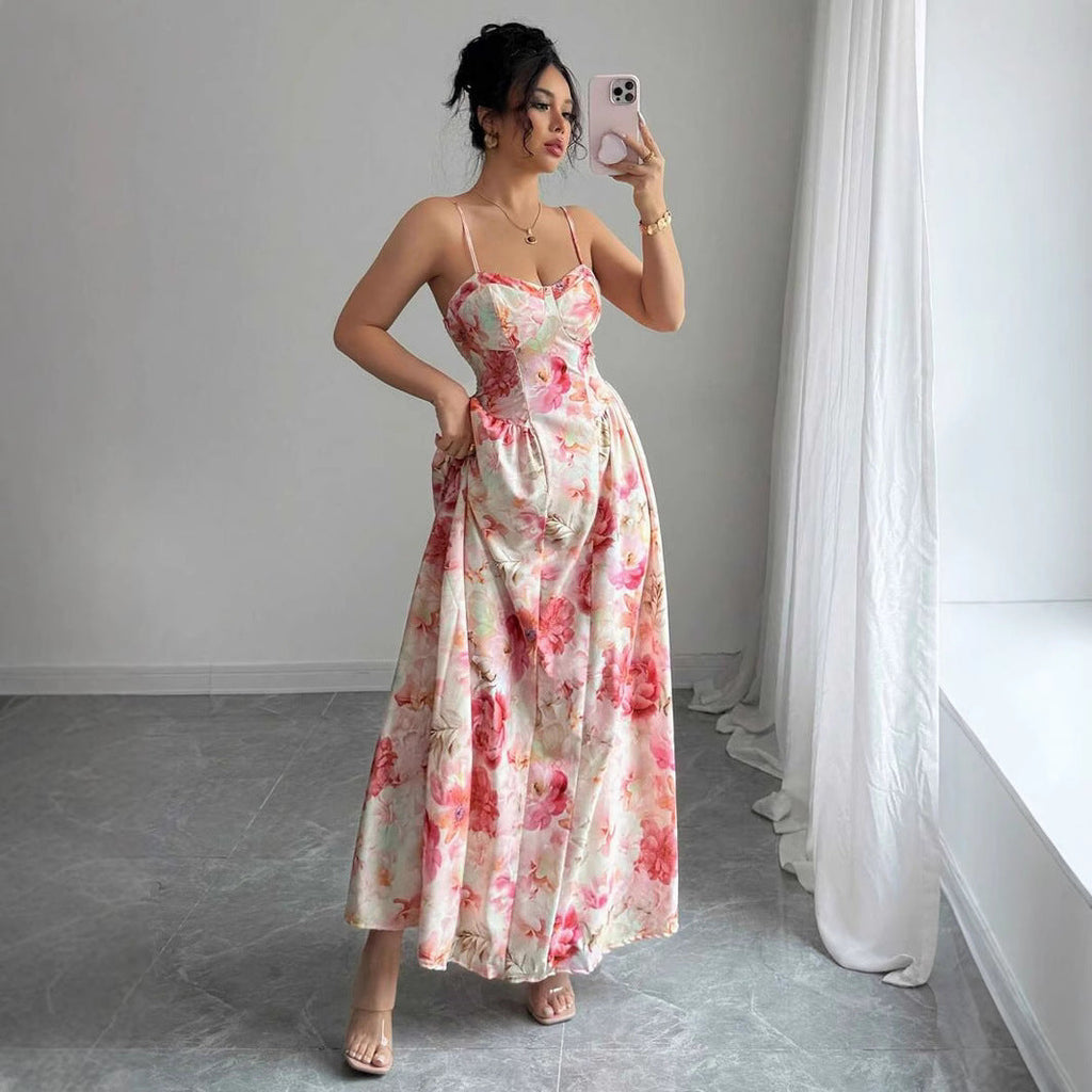 Cross-borderNew Spring and Summer Strapless Shoulder-baring Women's Fashion Fairy Long Elegant Evening Dress