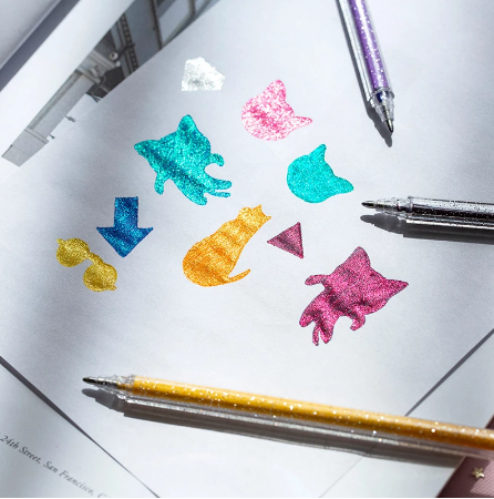 Drawing Doodling Scrapbook Journaling fluorescent Sparkle Gel Pen Neon Glitter Pens Fine Tip Art Markers Glittering Pen Set