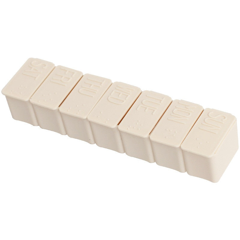 Travel Pill Box Holder Weekly Medicine Storage Organizer Container Drug Tablet Dispenser Independent Lattice Plastic Pill Case