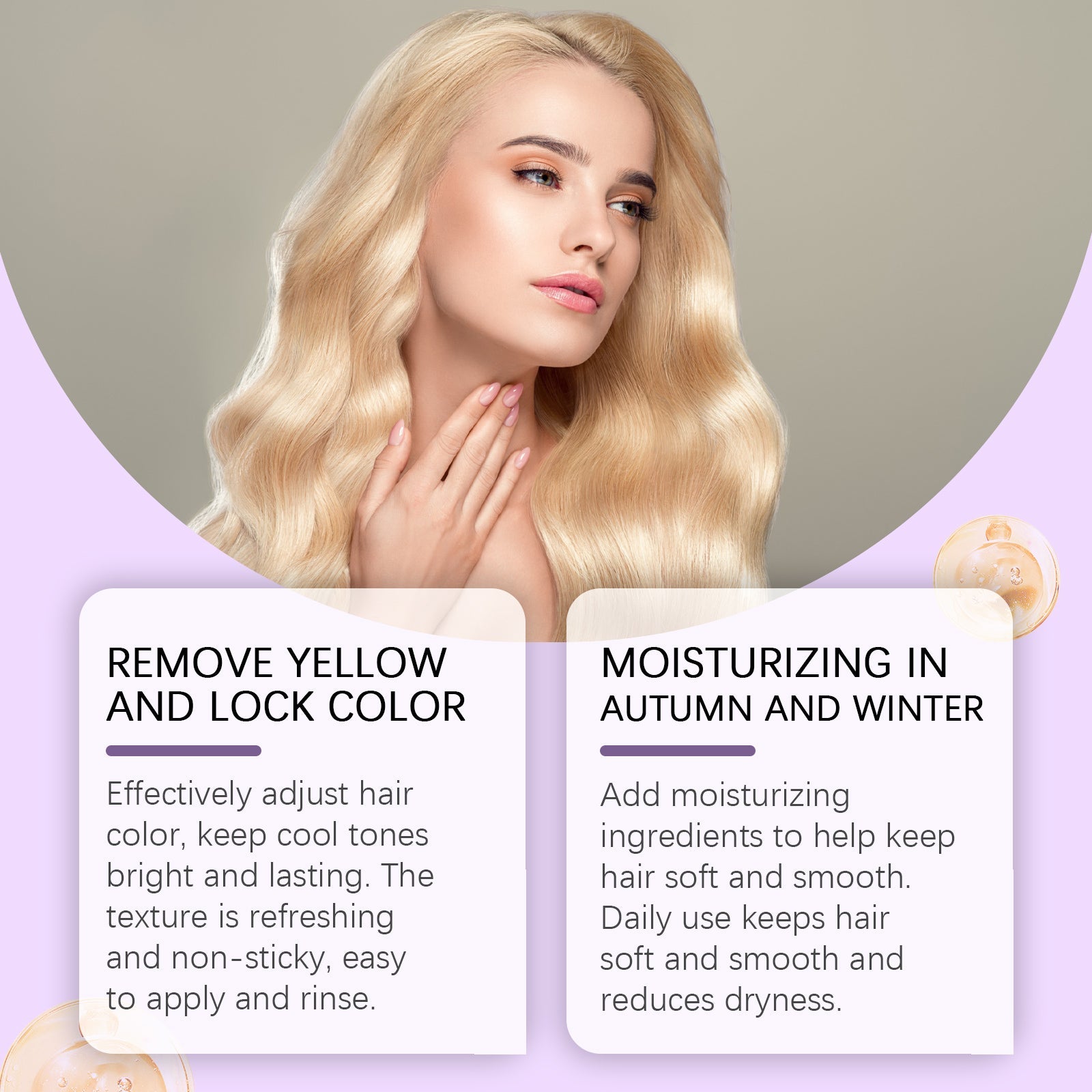 Nourishing Purple Conditioner Hair Care Soft Shine Improve Dry Hair Color Long Lasting Conditioner