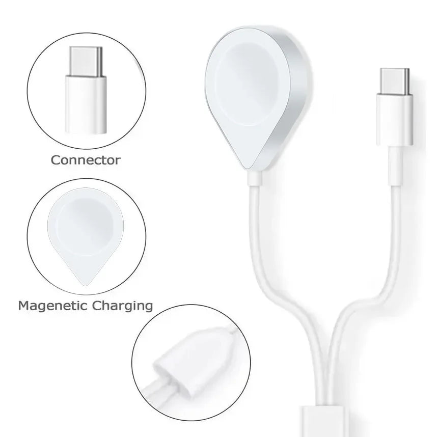 3 in 2 USB C Cable for Apple Watch Charger iPhone Charger Fast Charging Cable Compatible with iWatch Ultra/SE/9/8/7/6/5/4/3/2/1
