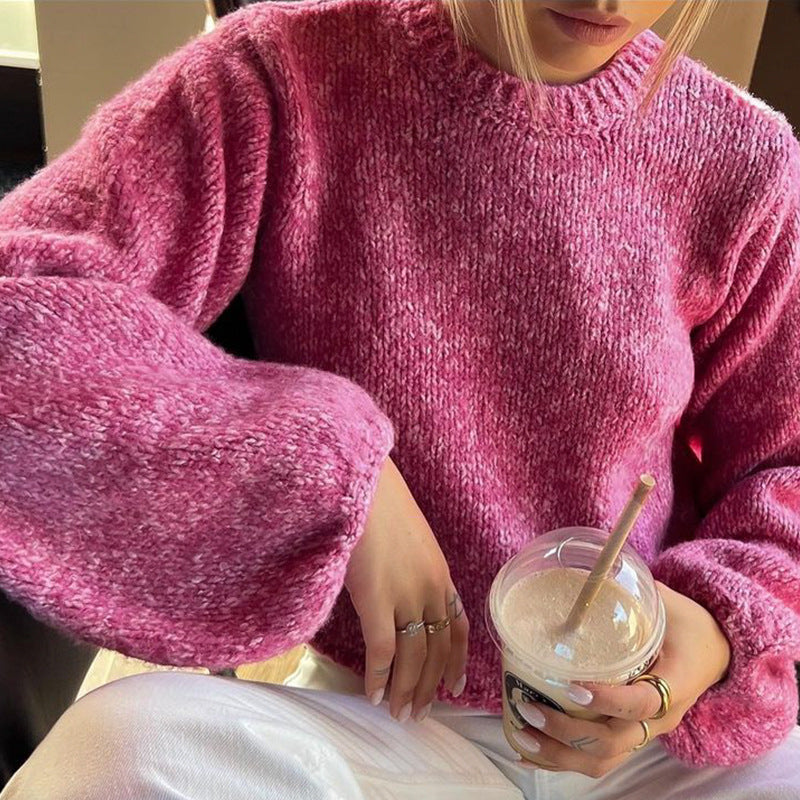 Long sleeved backless lace up sexy spicy girl knitted loose women's top sweater