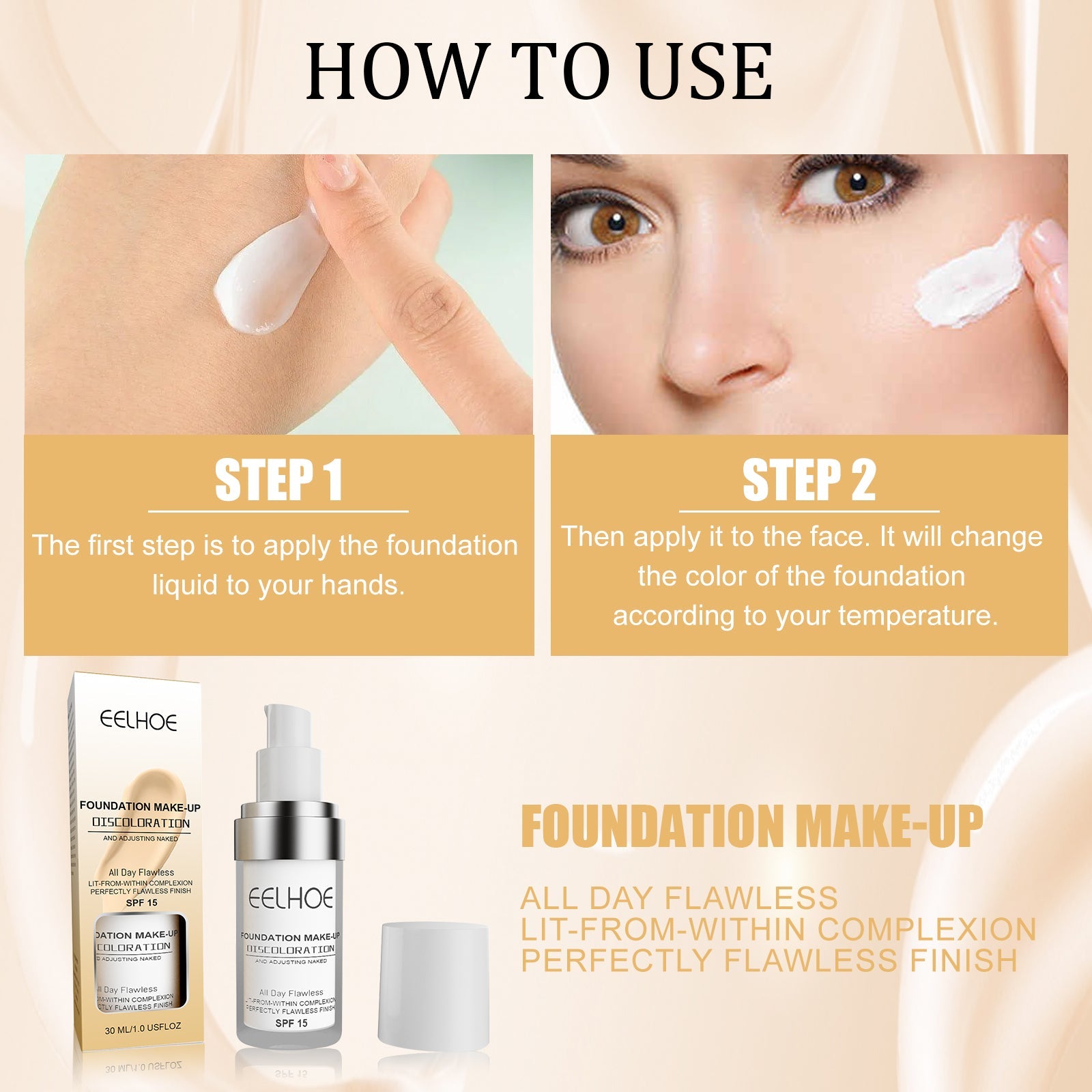 Concealer Color Change Liquid Foundation Concealer Long-Lasting Moisture Moisturizing, Moisturizing, Moisturizing, Warming, Brightening And Clear Complexion