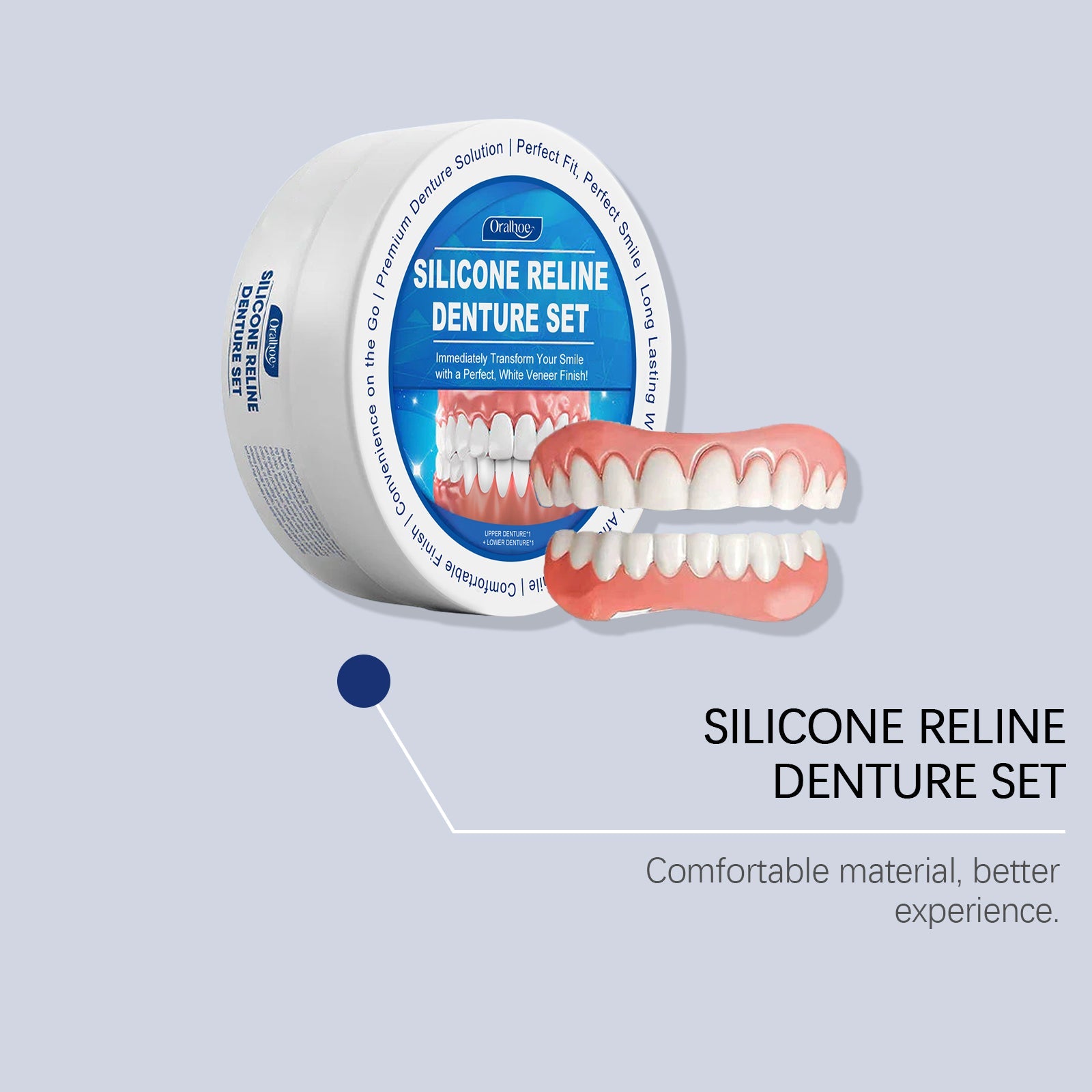 Denture Denture Set, Dental Cosmetic Set To Enhance Smile Beauty Comfortable Material Care Set