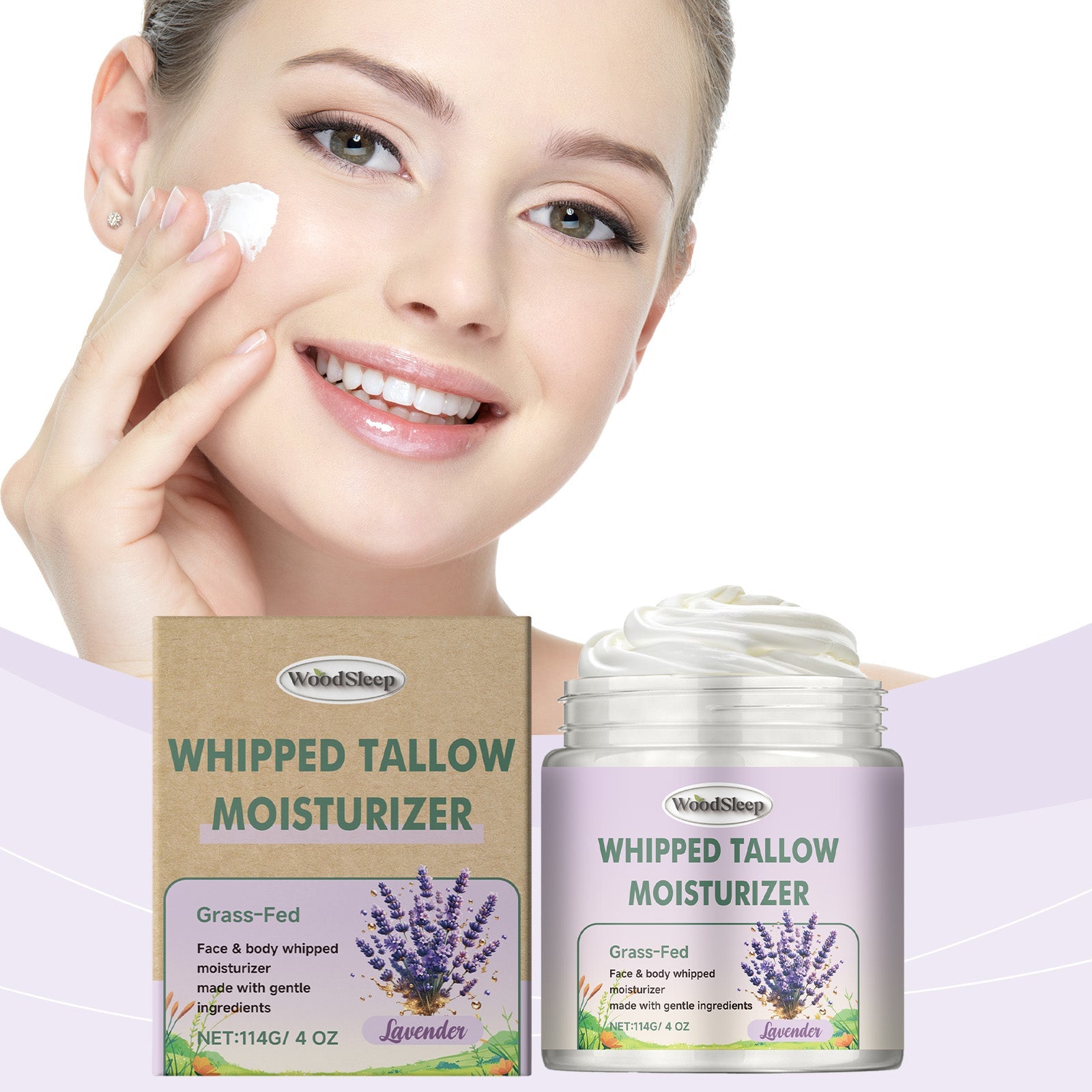 Lavender Grass Fed Tallow Moisturizer Deep Moisturizing Soft Skin Relief Dry Moisturizer