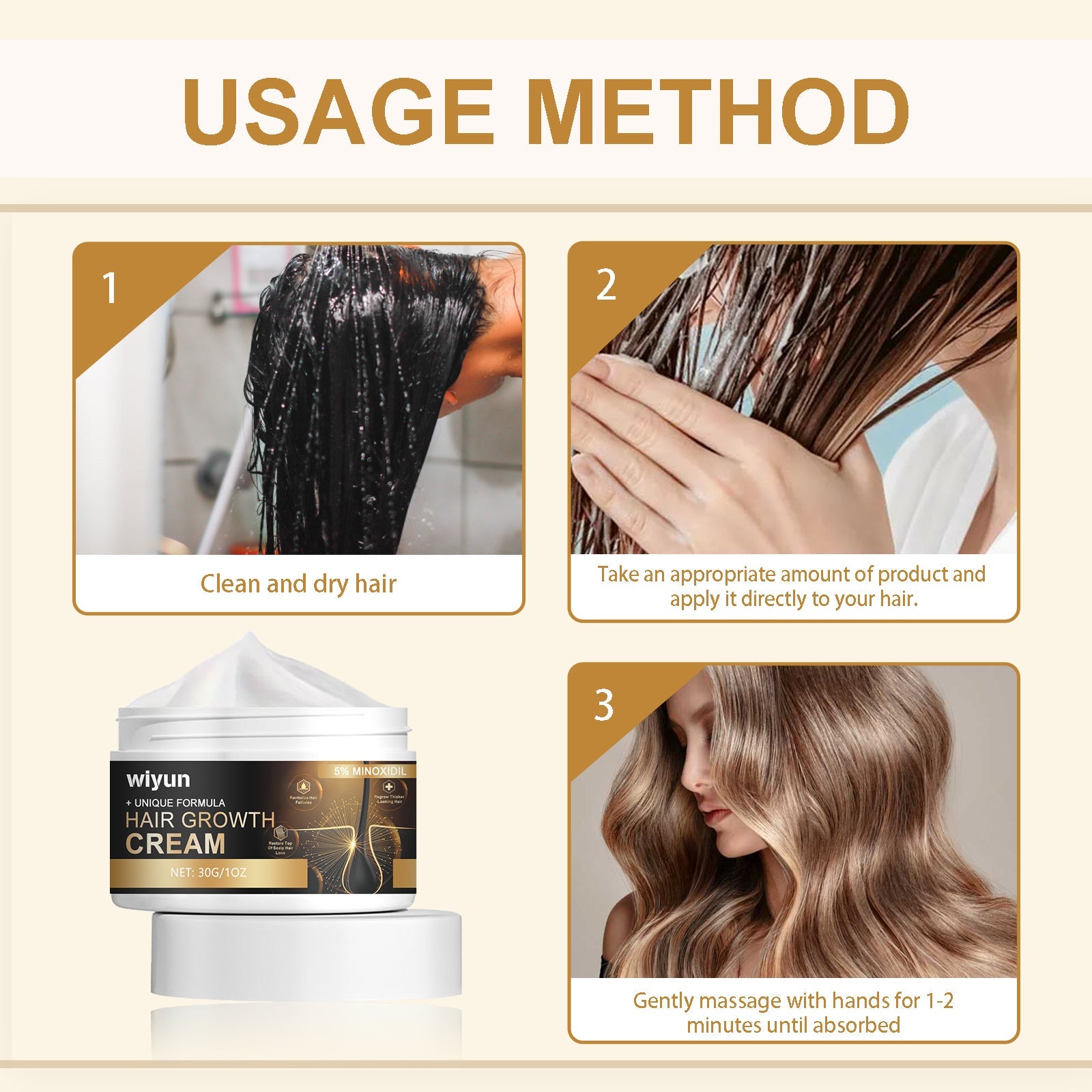 Hair Growth Cream, Thick Hair Strong Hair Nourish Scalp Hair Root Smooth Furry Split Hair Cream