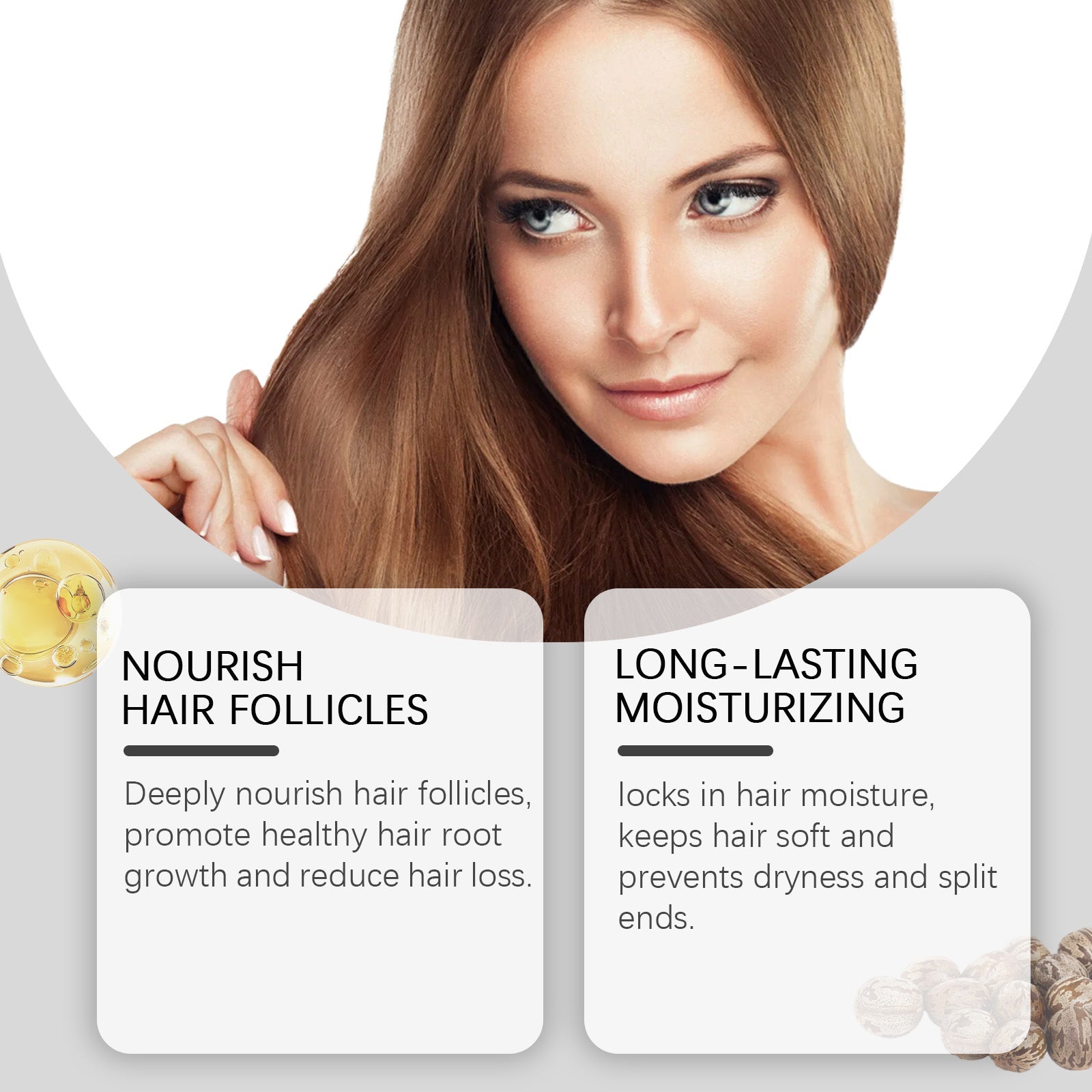 Moisturizing Hair Care Oil Nourishes Scalp Care Repair Hair Quality Frizzy Smooth Hair Moisturizing Hair Care Oil