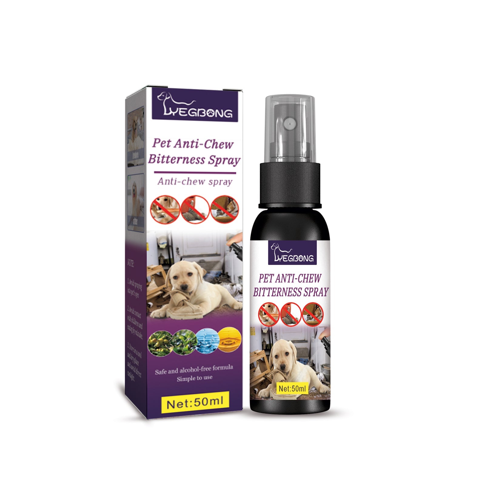 Anti-Chewing Bitter Spray For Pets, Prevent Dogs Tearing Apart Homes Scratching And Biting Long-Lasting Indoor Repellent Spray