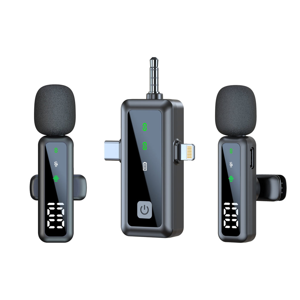 Wireless Lapel Microphone for Outdoor Computer Live Streaming Noise Reduction Universal Small Microphone