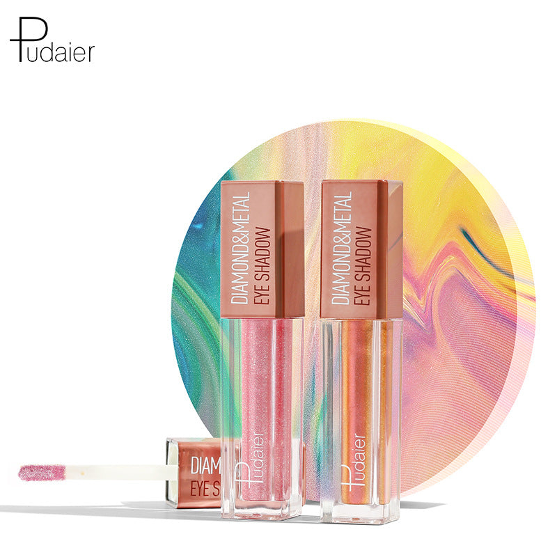 Pudaier Star Diamond Yaojin Liquid Eye Shadow Lying Silkworm Brightens Polarized Mermaid Ji Metal Eye Shadow Liquid