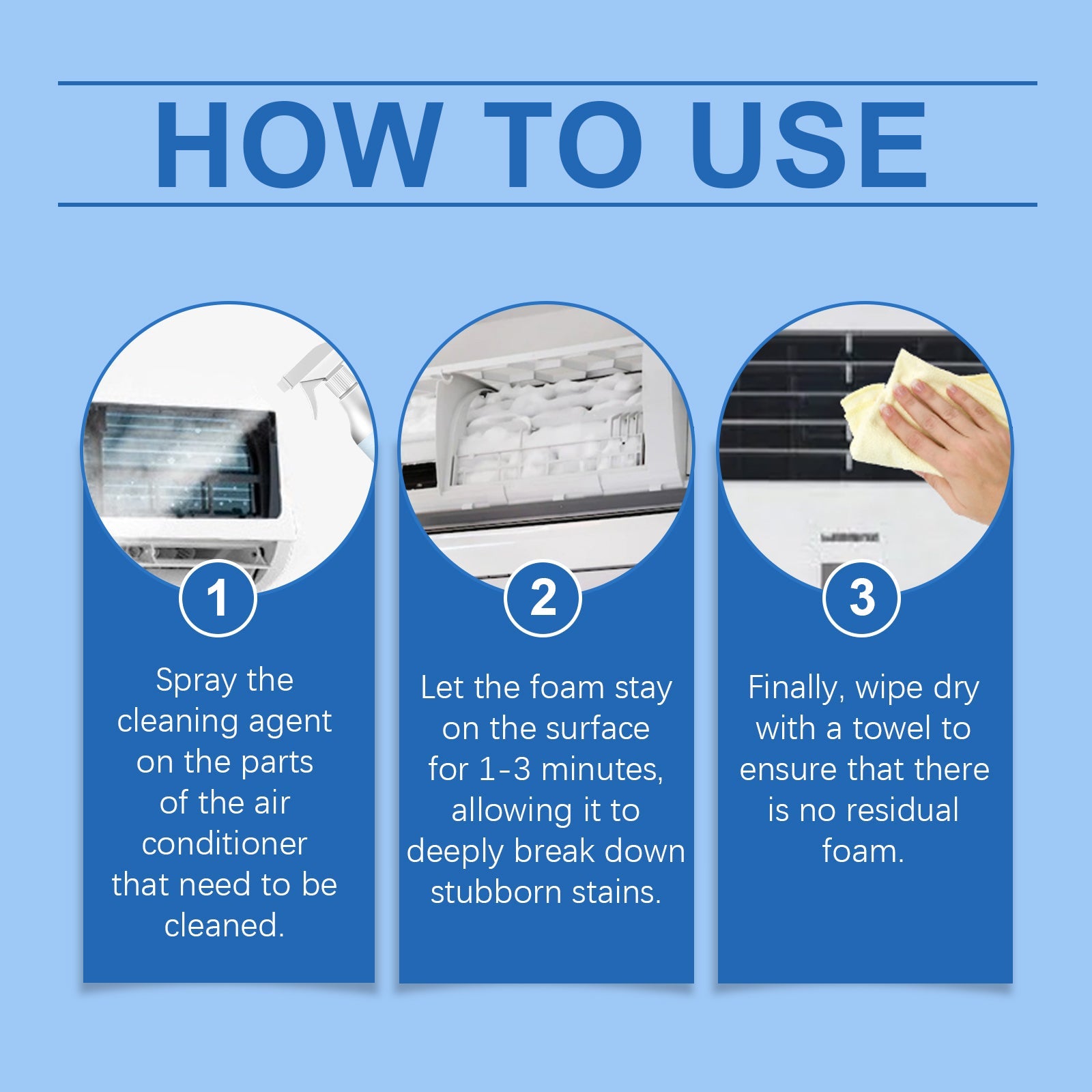 Air Conditioner Cleaner, Household Hanging Cabinet Air Conditioner Decontamination Deodorization Bubble Decontamination Stain Spray