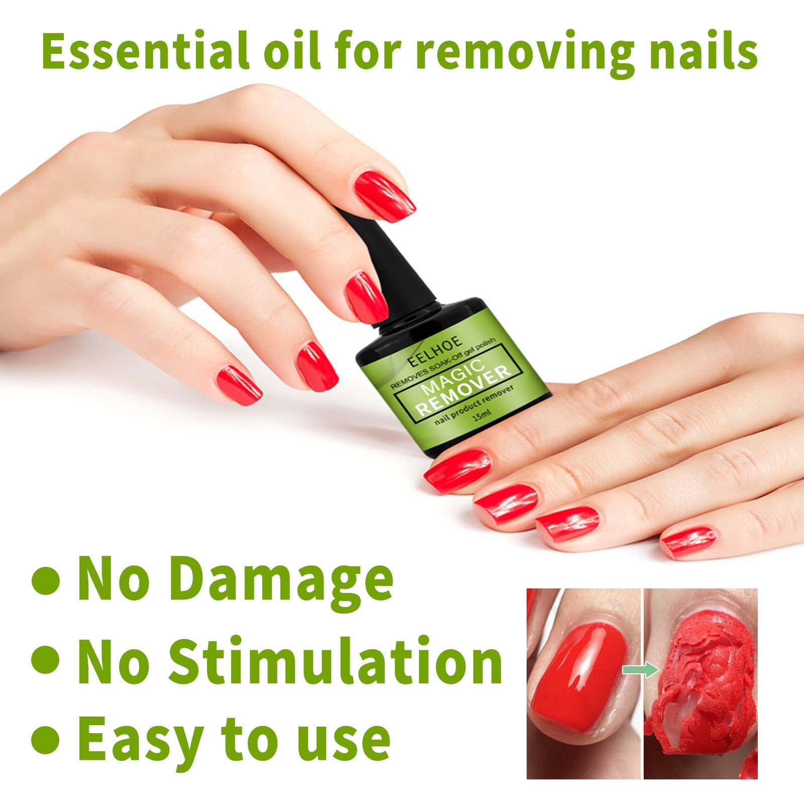EELHOE Bursting Nail Polish Remover Nail Polish Remover Nail Polish Remover Nail Polish Manicure Shop Special Magic Nail Polish Remover