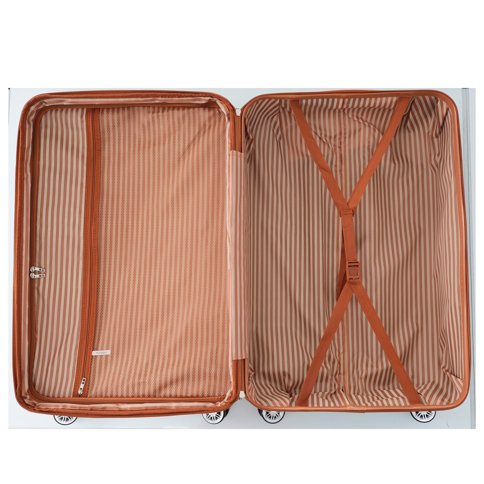 Hardshell Luggage Sets 3 Piece double spinner 8 wheels Suitcase with TSA Lock Lightweight 20''24''28'' Lilac + ABS