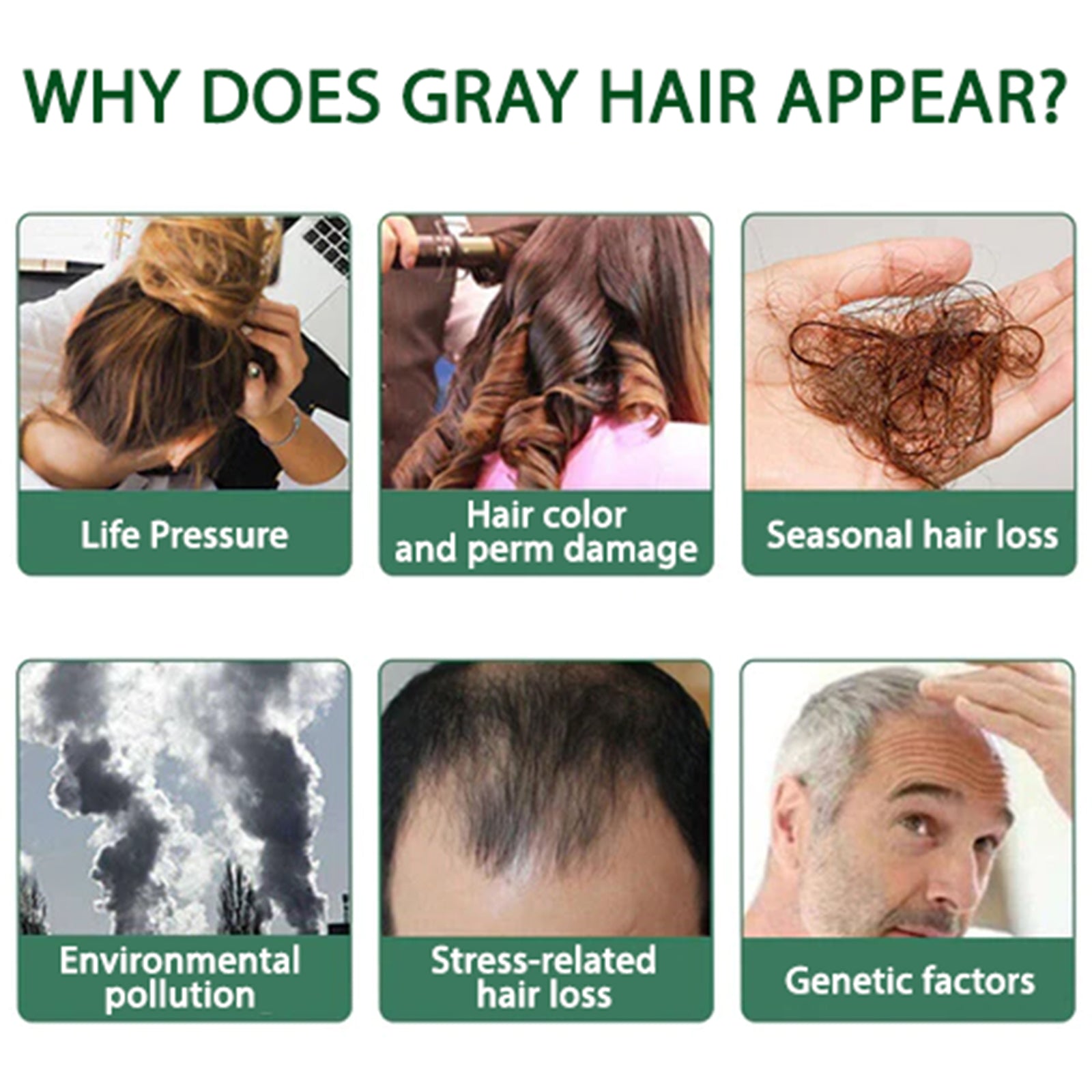 Black Hair Spray Dense Nourishing Roots Shine Smooth Natural Black Hair Cover White Hair Conditioner Spray