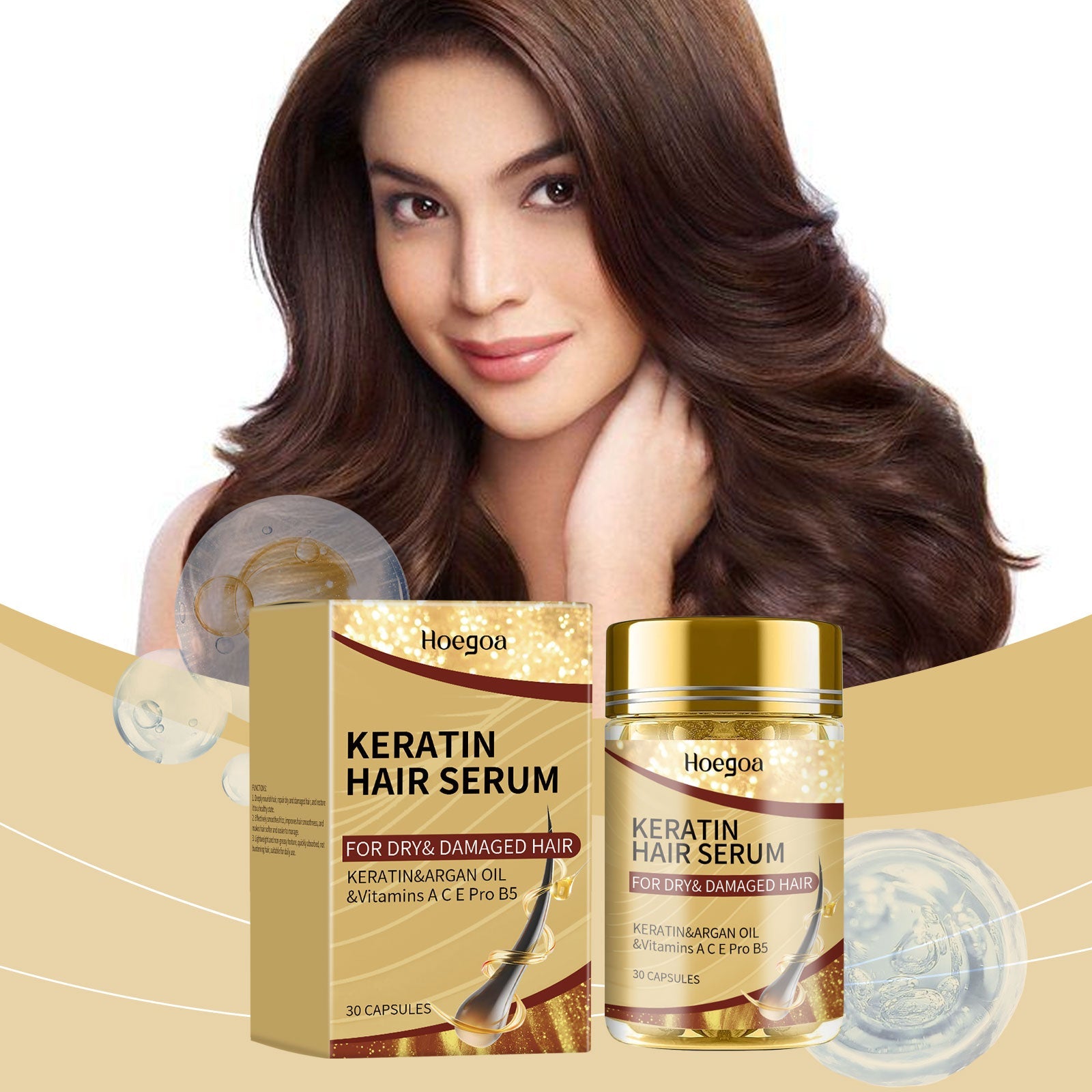 Argan Hair Care Oil Repair Dry Split Hair, Smooth And Glossy Hair Care Oil
