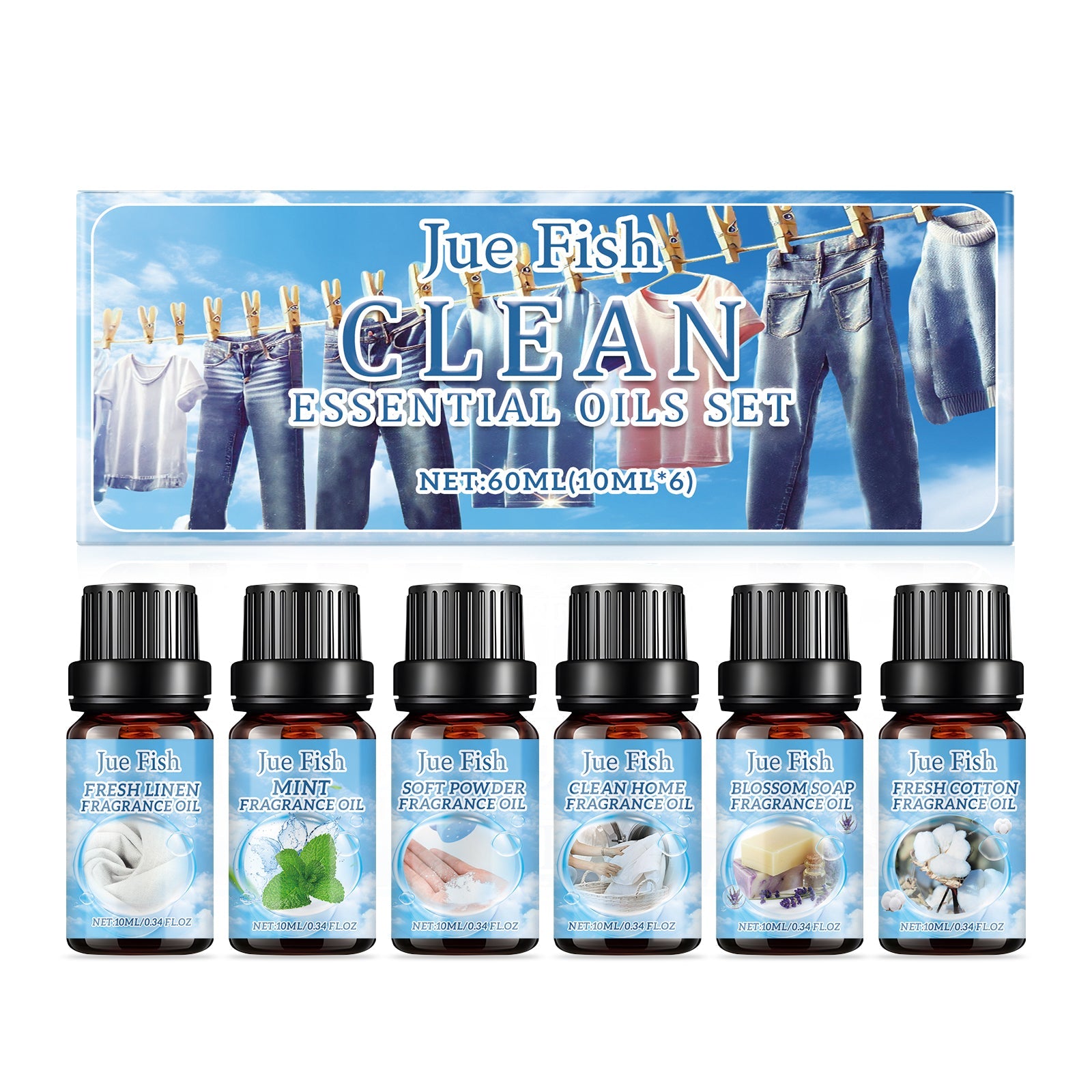 Cleansing Essential Oil Set, Fresh Natural Humidifier Essential Oil Lasting Essential Oil Perfume Oil